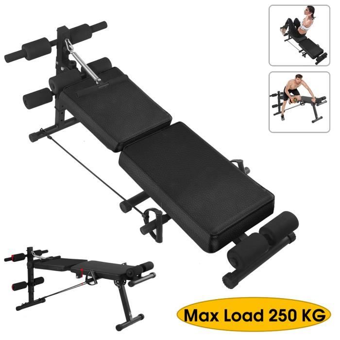 SINBIDE® Banc de Musculation pour Entraînement Abdominaux et Dorsaux Réglable Sit Up Banc Abdominal