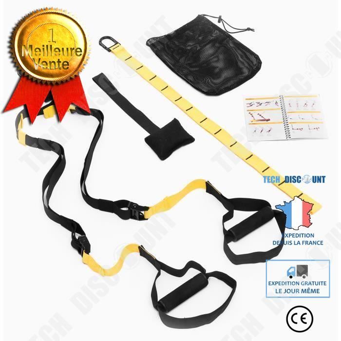TD® Élastique de Résistance en Kit - Ceinture d'entraînement à suspension Épaisse Résistance complète du corps Ceinture de fitness