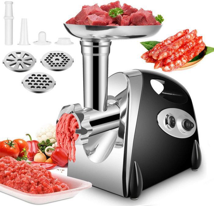 3en1 Hachoir à Viande Electrique 2800W - Saucisse Remplissage Pâté à Viande - Robot Patisserie Cuisine Maison 220V