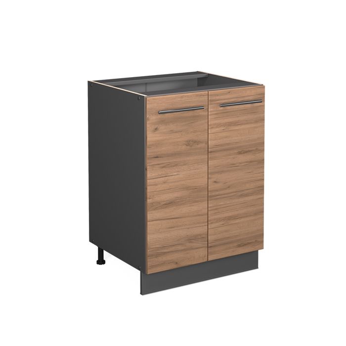 Meuble bas de cuisine Fame-Line 60cm sans PT Chêne de force doré/Anthracite Vicco 38295