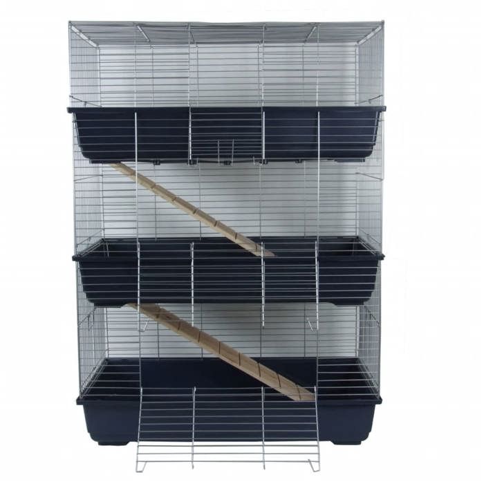 Comparer les prix de Cage/Clapier à 3 niveaux Bleu 80 x 44 x 120 cm 25034   SS00166283