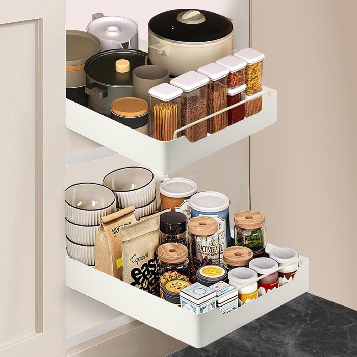 Goldeluxe 2 étagères Réglables Pour Tiroir Coulissant Cuisine