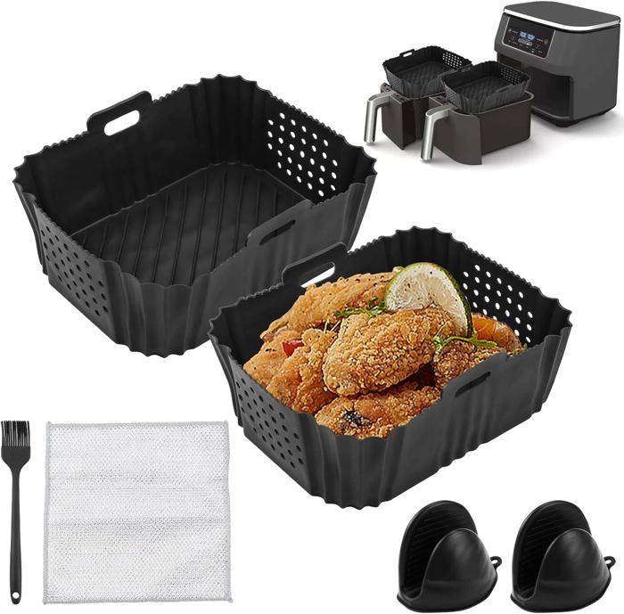 Lot De 2 Moules En Silicone Pour Friteuse à Air Chaud - Insert En