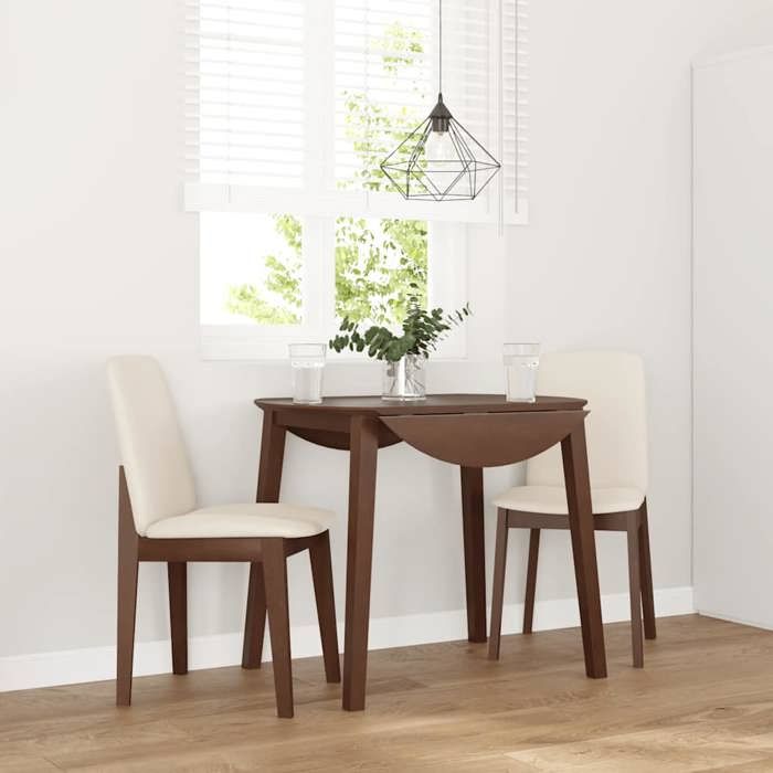 UNIQUE Chaise / Fauteuil scandinave chambre damis LMT - Chaises à manger coussins 2 pcs marron bois massif caoutchouc - 43 x 56 x