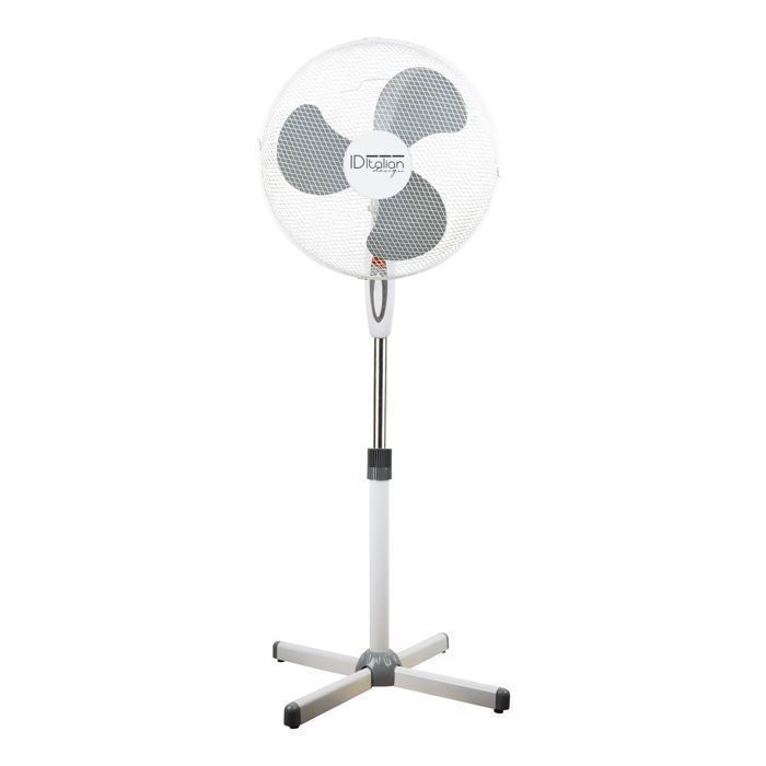 Ventilateur sur pied - ITALIAN DESIGN - 3 vitesses - Hauteur réglable 115-125 cm - 41 cm diamètre - 60 dB - Italian Design