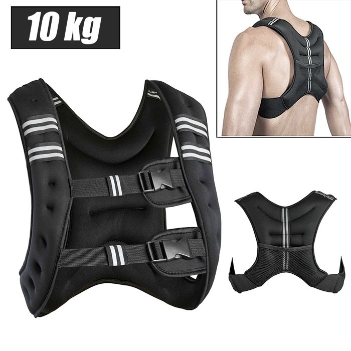Veste lestée pratique pour course en tissu Lycra facile à mettre sable de 10 KG - ERROLVES - Noir - 20-36*36 CM