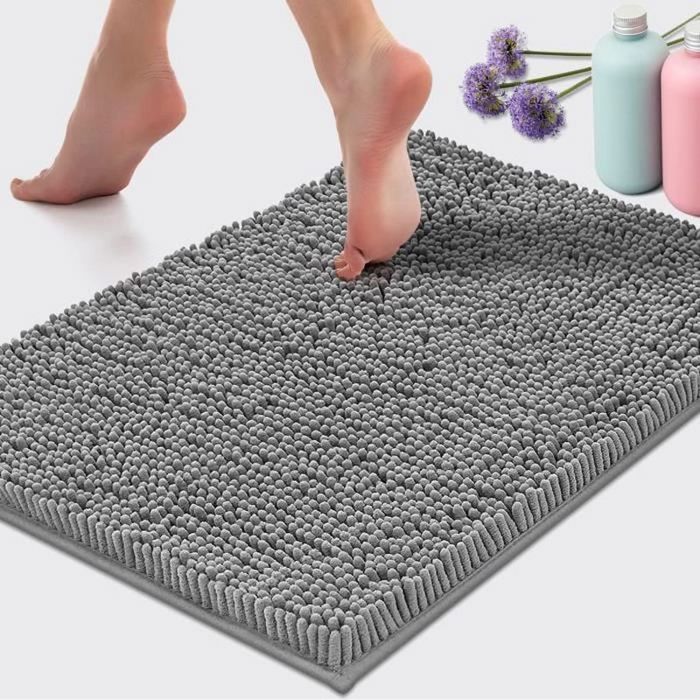 Mixibaby Lot De 2 Tapis De Bain Doux, Antidérapants, Séchage Rapide, Lavables En Machine, Pour Salle De Bain, Douche Et WC 50 X 80 Cm + 50 X 40 Cm, Dimensions