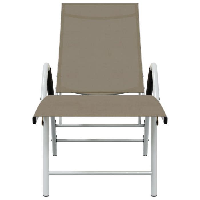 Bon plan Transat extérieur - JILI HOT - Chaise longue Textilène et aluminium Taupe - pour camping/jardin Thome4642413