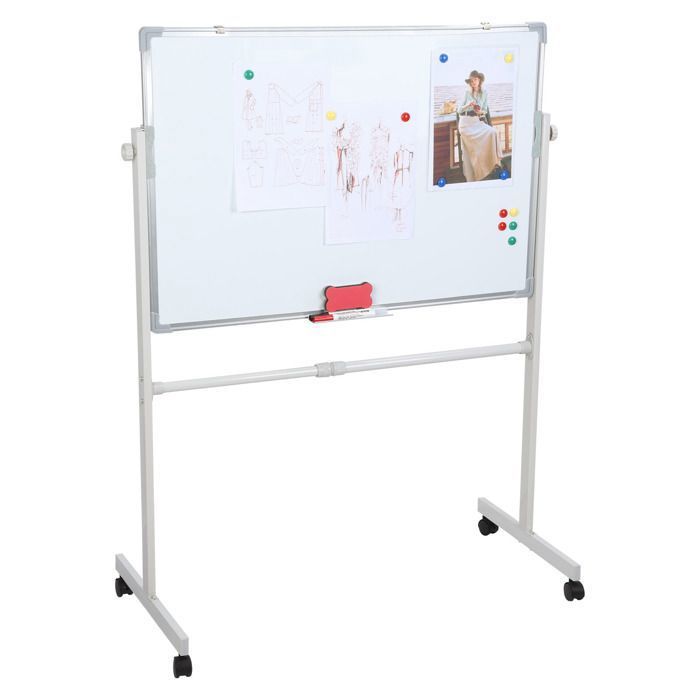 Tableau Blanc Mobile BIPLUT – Double Face Magnétique, Hauteur Réglable ...
