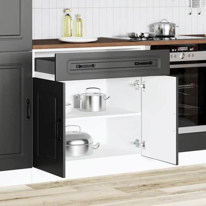 Bon plan Meuble Bas Cuisine/ Armoire de cuisine - JILI HOT - Kalmar noir - Bois dingénierie Thome2685087