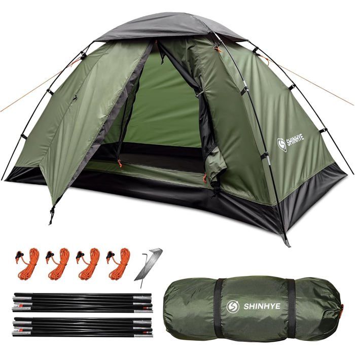 Tente De Camping Gonflable Avec Pompe, Tente De Glamping Pour 2 à 4 Personnes, Installation Facile, Tente D'extérieur étanche, Maison Gonflable Avec Moustiquaire, 4 Saisons