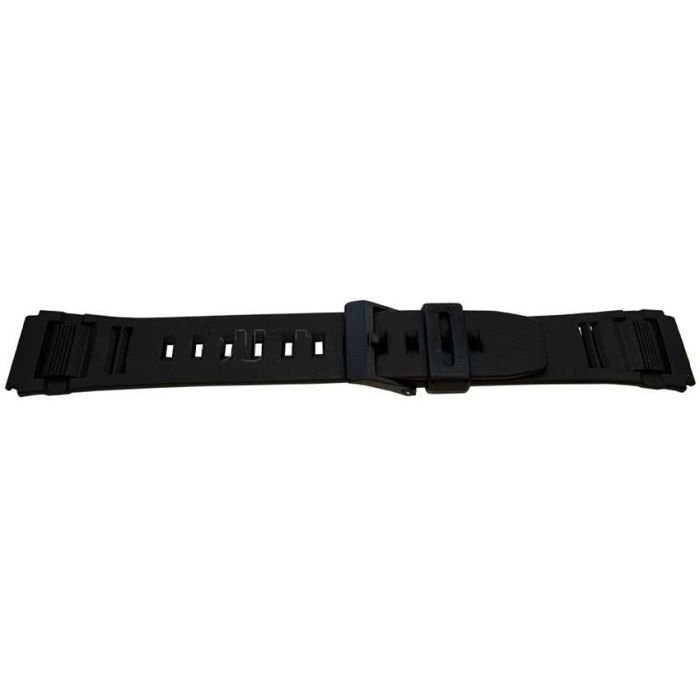 Bracelet de montre - MY-MONTRE - 19mm (23mm) - Boucle noire - Polyuréthane hypoallergénique - Compatible Casio