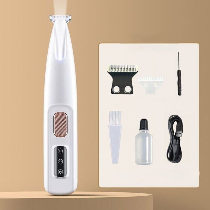 Meilleurs prix pour Tondeuse pour chiens et chats silencieuse rechargeable par USB avec LED pour les pattes les yeux les oreilles le v QIEDOVIEY