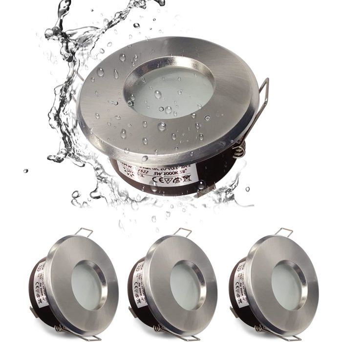 IP65 spot LED encastrable étanche configuration de douille GU10(ampoule non incluse) Satin Nickel Downlight découpe 75mm