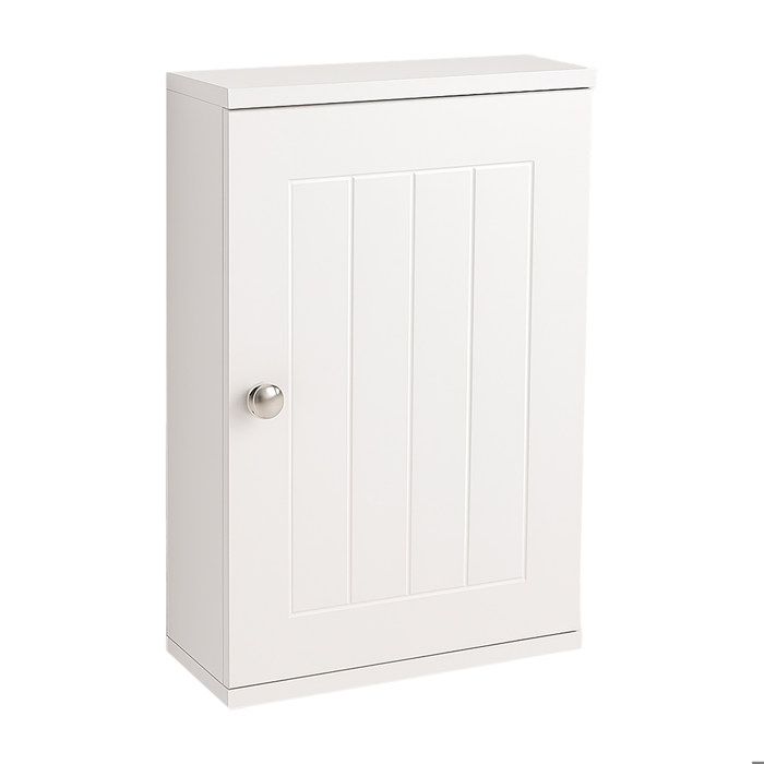 Relaxdays Armoire murale étroite de salle de bain 2 compartiments 50x30x14cm fermeture magnétique style campagne blanche