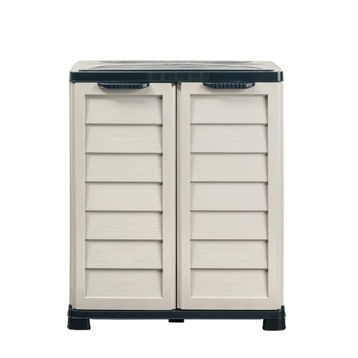 Armoire de Rangement - DECONATION - Modulaire - 76 x 46 x H 89 cm - Gris - Résistante aux intempéries