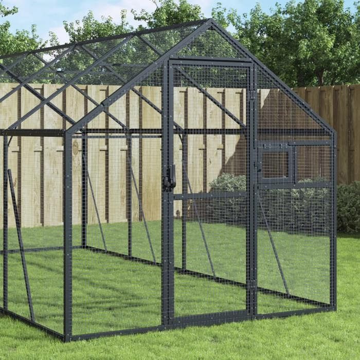 Meilleurs prix pour Volière - vidaXL - Aluminium - Anthracite - 179x10x185 m