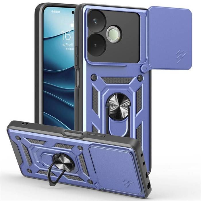 Coque pour Oppo A5 Pro 4G / 5G - housse etui rigide anti choc + film ecran - BLEU FONCE
