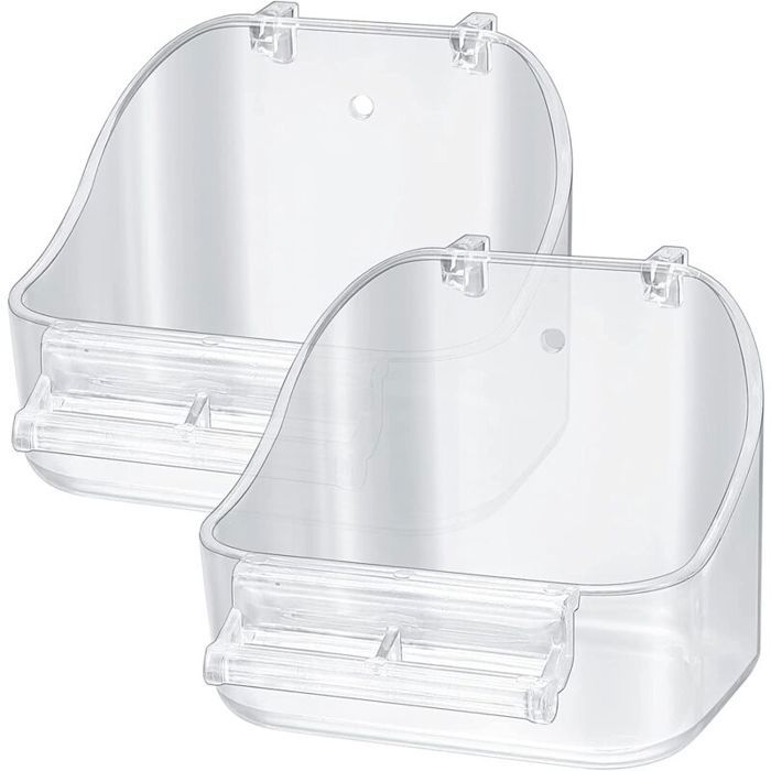2 Pièces Baignoire à Oiseaux Suspendue Oiseau Bain Bird Bath Douche Baignoire Cage de Nettoyage de Bain pour Douche à Oiseaux Pe