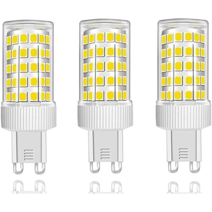 Ampoules LED G9 - PZCC - Lot de 3 - 10W - Équivalent 150W - 1000 lumens - 360° - Blanc Froid 6000K - Non dimmable