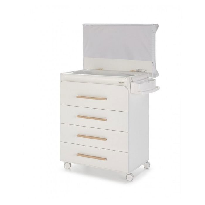 Meuble à langer Baignoire Trevi Blanc/Bois Étoiles Beige Meuble à langer Baignoire Trevi Blanc/Bois Étoiles Beige