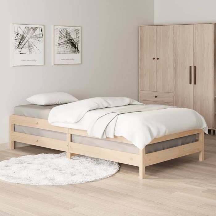 Structure de lit 90x190cm VIDAXL CHIC Lit empilable sans matelas  bois de pin massif L6569