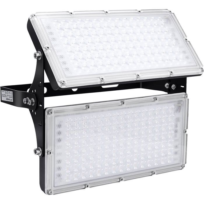 Projecteur LED extérieur - EVERWOL - 200W - 20000 lm - IP66 étanche - Blanc chaud 2800-3200K - Angle ajustable 180°