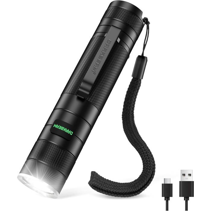 Lampe Torche Led Rechargeable Usb Ultra Puissante Mini Petite Et Haute Lumen Lampes De Poche Ipx6 Étanche Lumière Blanche Pour Cam