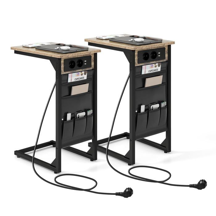 Table dAppoint en Fme de C avec 2 Pri et 2 Pts USB TABLE DAPPOINT