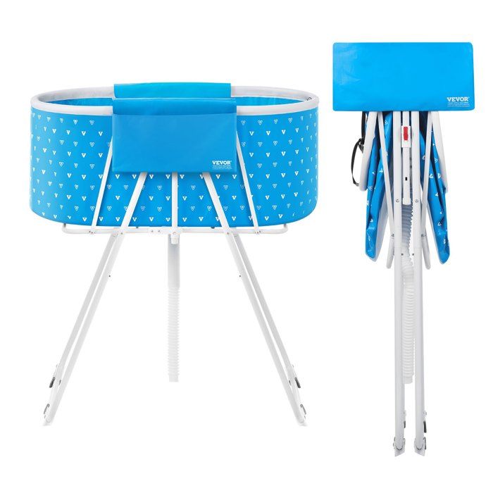 Baignoire Pliable Chien Station de Douche Surélevée Portable pour Animaux de Compagnie Peu Encombrante avec Drainage Efficace Bleu