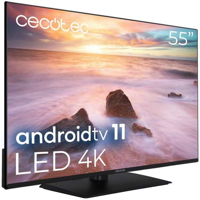 TV LED 55 Pouces A2 Series ALU20055Z 4K UHD Android 11 Sans Cadre MEMC Dolby Vision Atmos HDR10 2x10W 2023