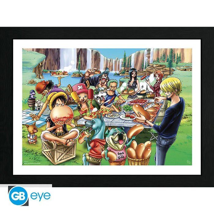 Posters-Tirage Encadre - One Piece - Hot-dog Party - 30x40