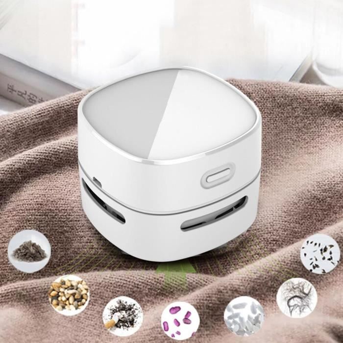 Mini Aspirateur de Table Nettoyage de Bureau Portable Blanc