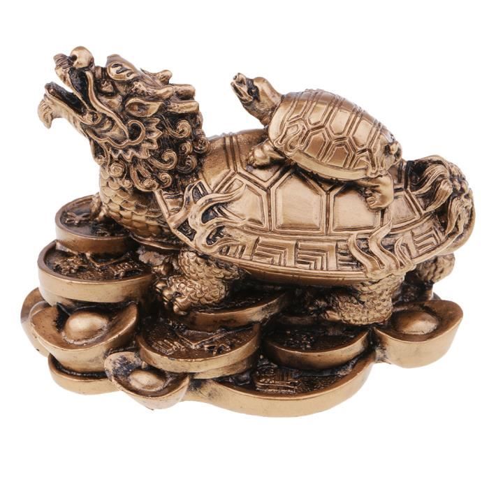 Résine dragon tortue tortue statue figurine richesse bureau ornements