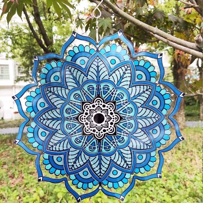 FKKsparkler Moulin à vent en forme de libellule en métal 3D à suspendre pour décoration de cour et de jardin, 25,4 cm