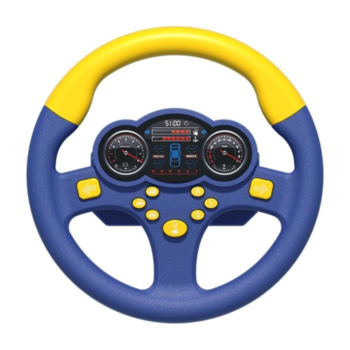 Jouet de conduite de voiture de simulation de jouet de volant d'enfants  avec des sons M Bleu