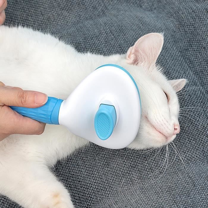 Peigne De Brosse D Epilation De Chat De Chien De Compagnie A Un Bouton Dispositif De Collage Aiguille D Epilation Flottante Bleu Cdiscount