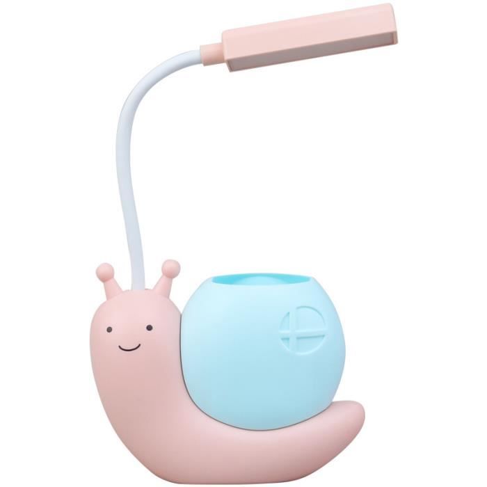 Lampe de bureau - Kawaii - Escargot - Rechargeable USB - 360° réglable - Rose