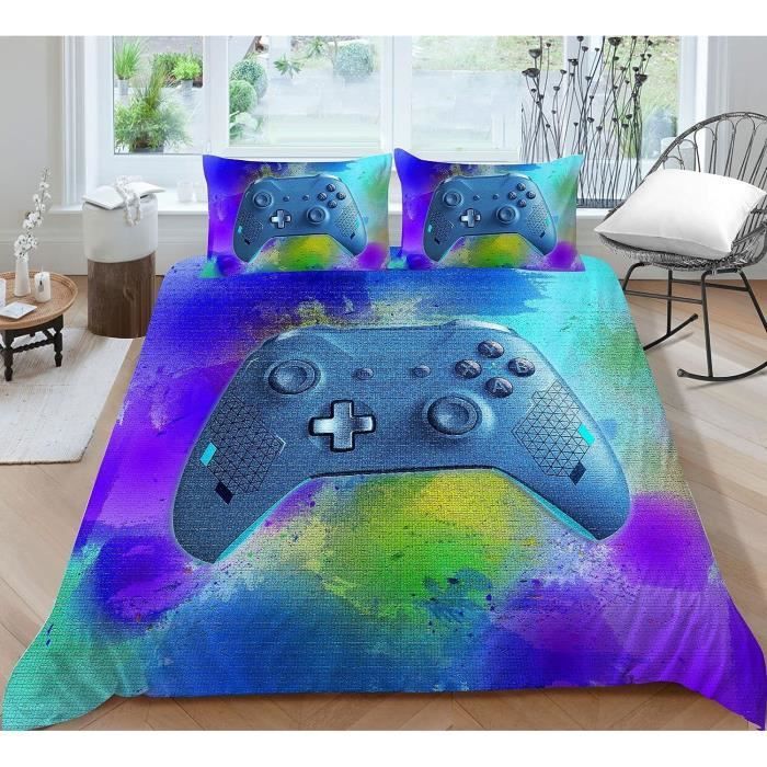 Gamer Parure De Lit 200X200 Cm 1 Personne 3D Manette De Jeu Housse De