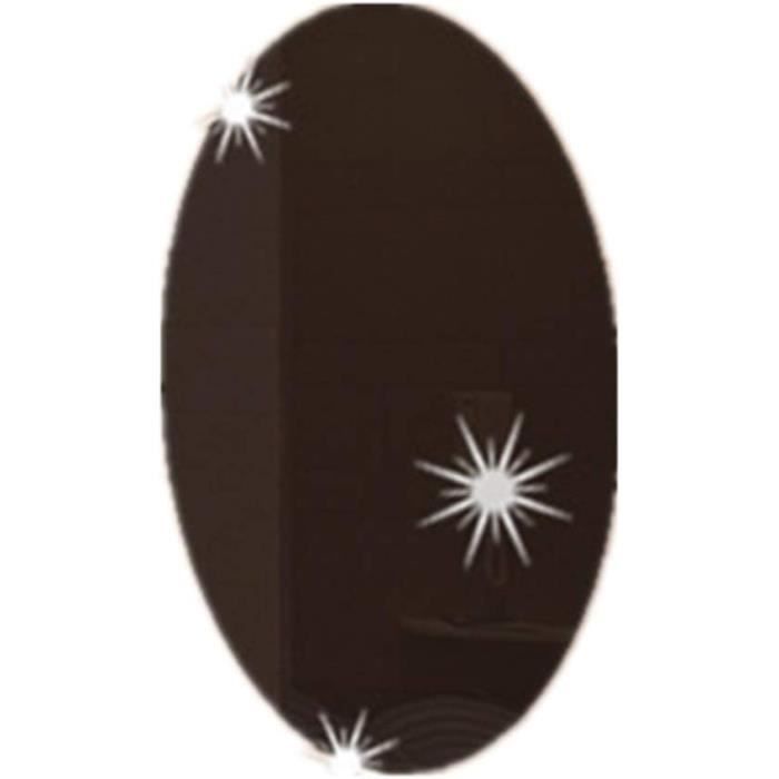 ZESABGE Miroir rond en acrylique - 20 cm - Carreaux de miroir amovibles - Autocollant - Pour la maison, la chambre à coucher, le salon, la décoration de la maison