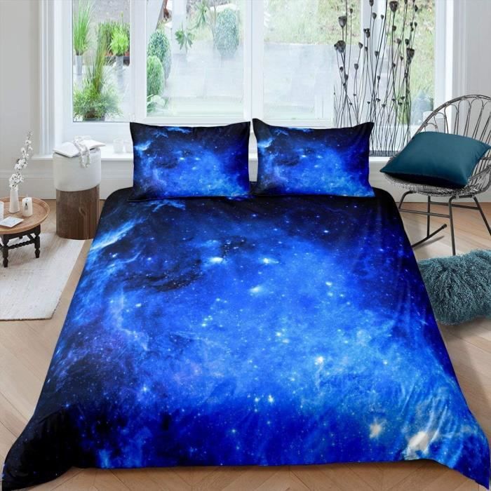 Super King Avec Housse De Couette Bleu Ciel Étoilé[u412] - Cdiscount Maison