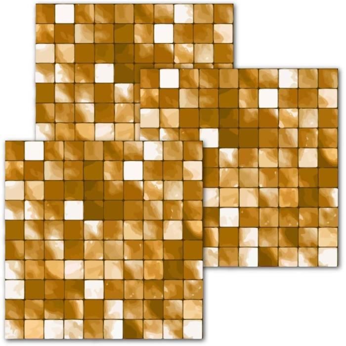 20 Pcs Carrelage Autocollants Étanche PVC Auto-Adhésif Décoration Murale Salle De Bains Cuisine Mur Boheme Mosaique 10x10cm 96842339