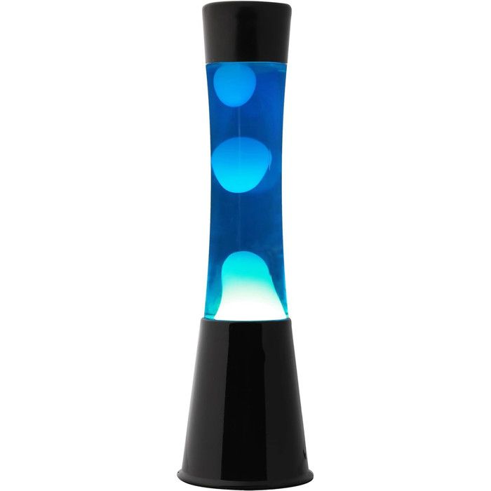 ITotal XL1788 Lampe à Lave 40 cm avec Base Noire Liquide Bleu et Cire Blanche