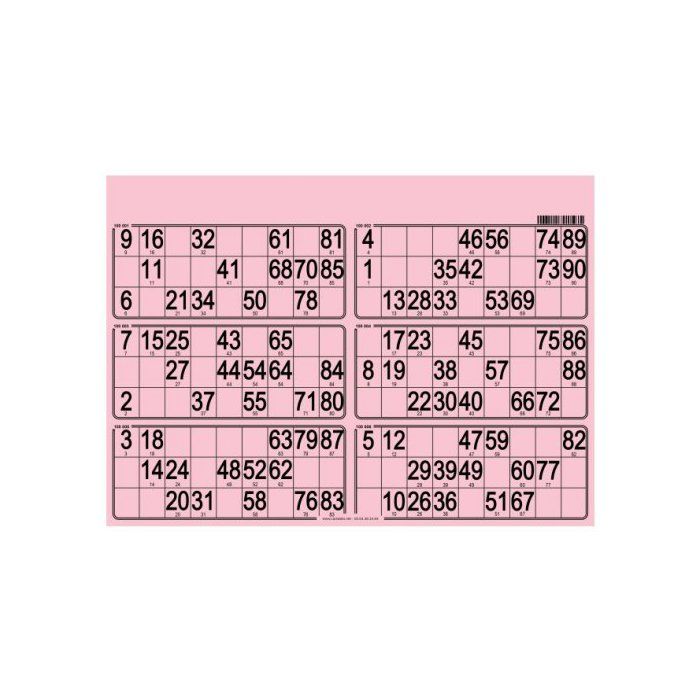 Planche De Loto 6 Grilles - 90 Numéros - Carton épais Vert Menthe - Jeu De Société Familial