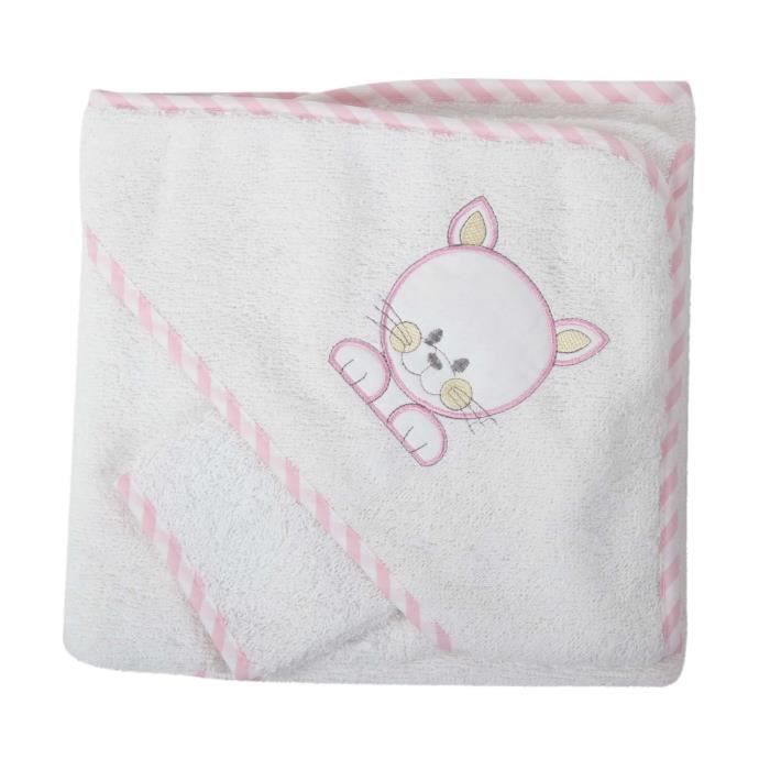 Parure De Bain Souris Blanc Rose Bebe Fille Blanc Cdiscount Pret A Porter