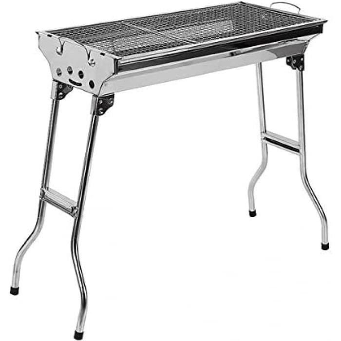 Barbecue Portable IMEX En Acier Inoxydable - 8 Pièces - 69x29 Cm - Neuf Sous Emballage