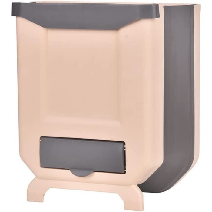Poubelle Murale Avec Couvercle - 26x23.5x16 Cm - Pour Cuisine, Salle De Bain, Camping-car - Sans Outils