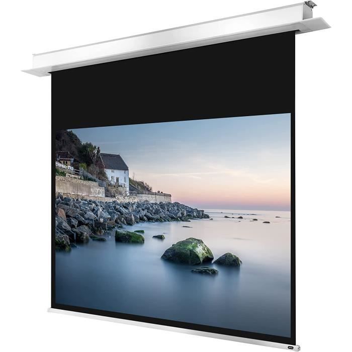Écran de projection motorisé encastrable au plafond pour home cinéma et ...