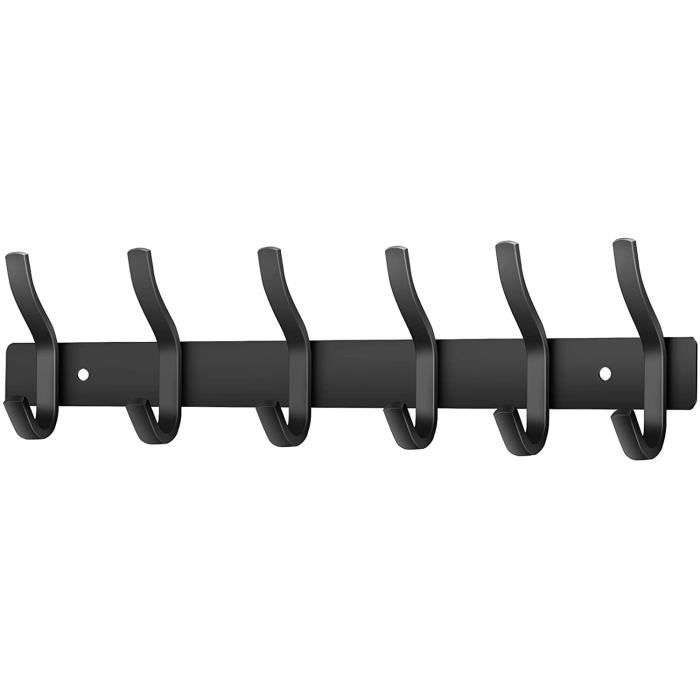 4 Barres Murales 6 Crochets Argent - Porte-manteau Pour Salle De Bain, Entrée, Cuisine - En Acier Inoxydable
