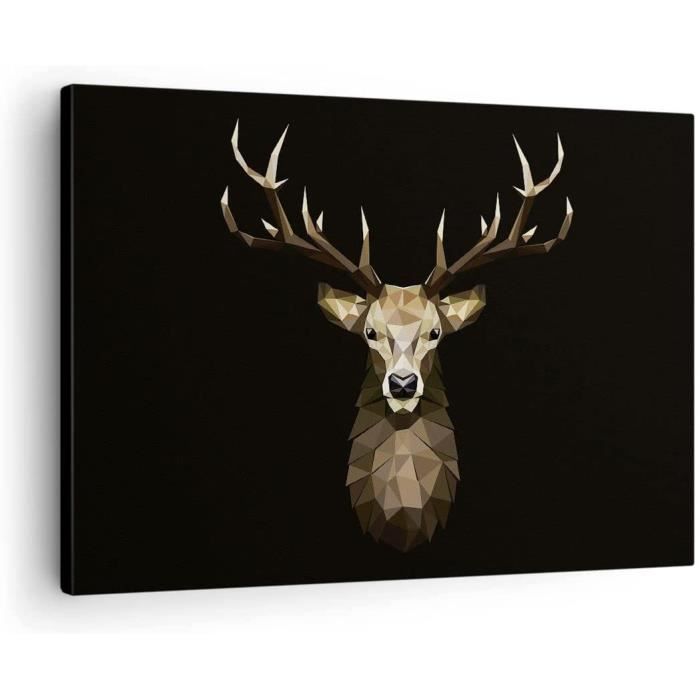 Tenture Murale Velours Vintage – Cerfs Et Paysage Nature – 73 X 48 Pouces – Décoration Western